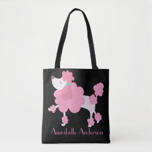 Rosa Franse Poodle Personaliseer Draagtas