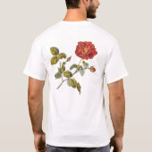 Rosa Gallica Mooi Rood Antiek Roos T-shirt (Achterkant)