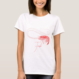 Rosa Garnaal Aangepaste Tekst T-shirt