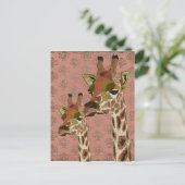 Rosa Giraffes Glitzy Carte postale (Debout devant)