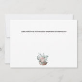 Rosa groene herten geweien roos boho chic save the date (Achterkant)