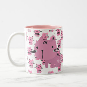 Rosa Katten Koffiemok Tweekleurige Koffiemok