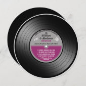 Rosa Label Vinylplaat Jubileumfeest Kaart (Voorkant / Achterkant)