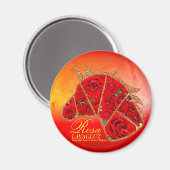 Rosa Lavaglut Magneet (Voorkant / Achterkant)