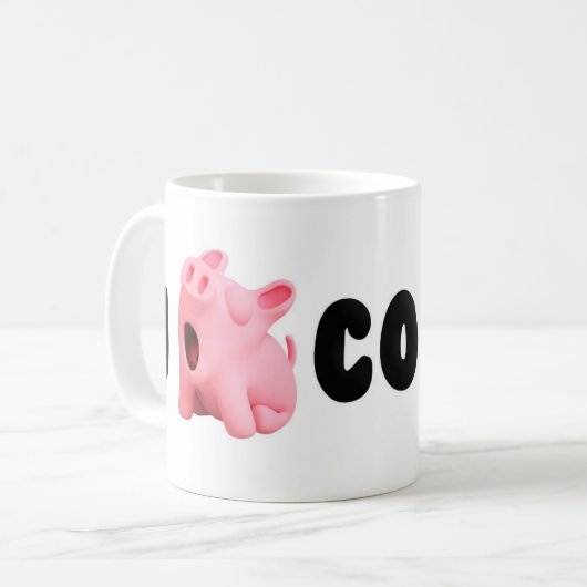 Rosa le Pig I Rosa Lazy Coffee Mug (Devant gauche)