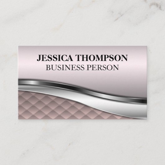 Rosa luxe tegels | Metalen achtergrond Visitekaartje (Voorkant)