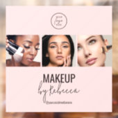 Rosa Modern 3 Foto Make-upstudio Logo Raamsticker (Vel 2)