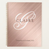 Rosa Monogram Dagelijkse Terug Naar School Planner (Voorkant)