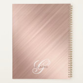 Rosa Monogram Dagelijkse Terug Naar School Planner (Achterkant)
