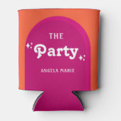 Rosa & Oranje Zonsondergang Retro Het Feest Blikjeskoeler (Voorkant)