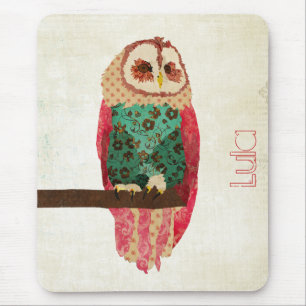 Rosa Owl Mousepad Muismat