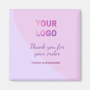 Rosa paars uw logo verbinding met ons social media magneet
