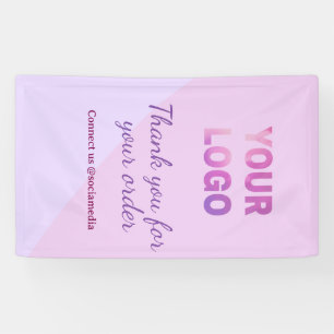 Rosa paars uw logo verbinding met ons social media spandoek