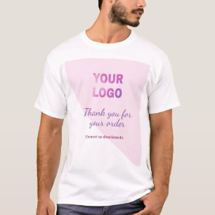 Rosa paars uw logo verbinding met ons social media t-shirt