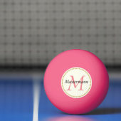 Rosa personalisiert mit Monogramm Pingpongballen (Net)