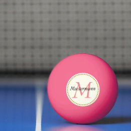 Rosa personalisiert mit Monogramm Pingpongballen