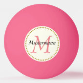 Rosa personalisiert mit Monogramm Pingpongballen (Voorkant)