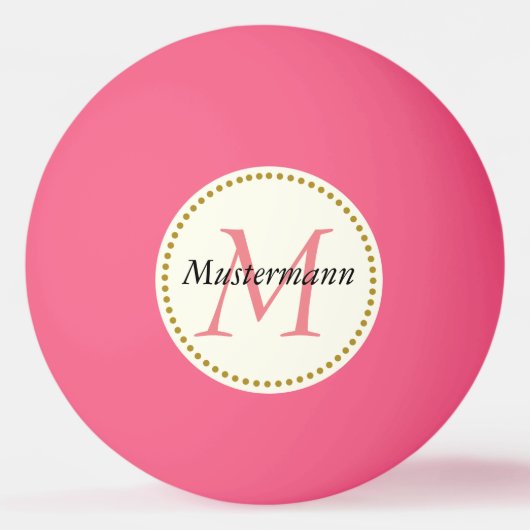 Rosa personalisiert mit Monogramm Pingpongballen (Voorkant)