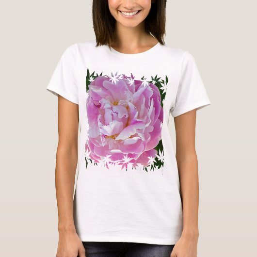 Rosa Pfingstrose T-shirt (Voorkant)