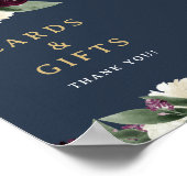 ROSA Rich Burgundy Floral Navy Cards en Gifts Poster (Hoek)