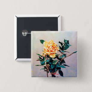 Rosa/Roos Vierkante Button 5,1 Cm