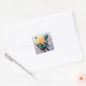 Rosa/Rose Vierkante Sticker (Envelop)