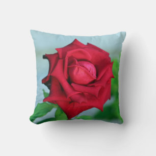 Rosa rouge Coussin floral romantique