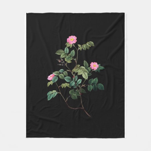 Rosa Rubiginosa Fleece Deken (Voorkant)