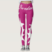 Rosa samiskt inspirerade tecken leggings (Voorkant)