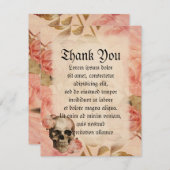  Rosa schedelcollage Bedankkaart (Voorkant / Achterkant)