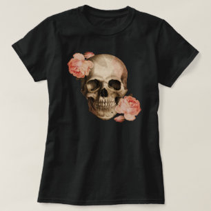 Rosa schedelcollage T-shirt