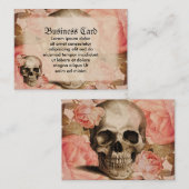 Rosa schedelcollage Visitekaartje (Voorkant / Achterkant)