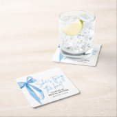 Rosa Strik Verlegen Knoop Zij Gaat Trouwen Bruidsf Vierkante Kartonnen Onderzetter (Insitu)