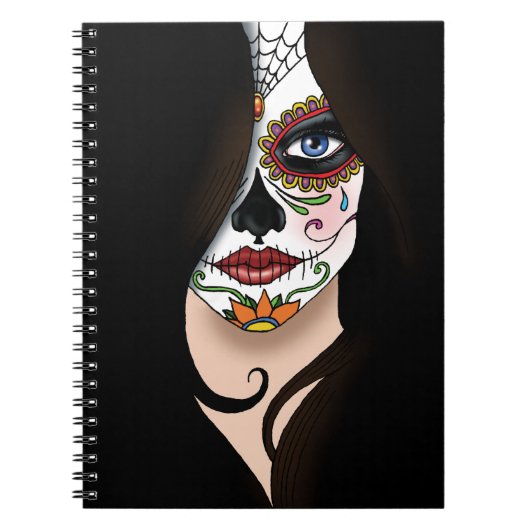 Rosa Sugar Skull Notitieboek (Voorkant)