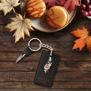 Rosa Sugar Skull Portret Business Sleutelhanger