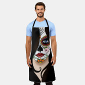 Rosa Sugar Skull Portret Schort (Gedragen)