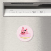 Rosa the Pig in a Donut Magneet (Insitu (Vaatwasser))