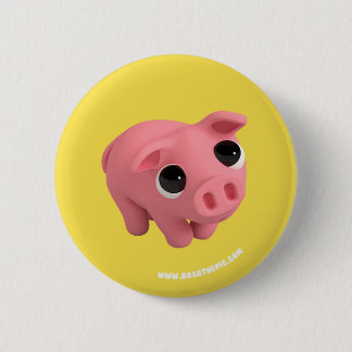 Rosa the Pig is shy Ronde Button 5,7 Cm
