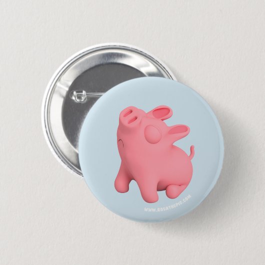 Rosa the Pig is Snobby Ronde Button 5,7 Cm (Voorkant /achterkant)