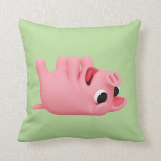 Rosa the Pig laying on her back Kussen