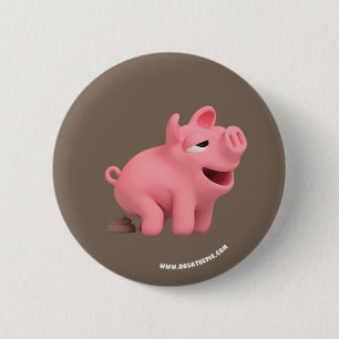 Rosa the Pig takes a Poop Ronde Button 5,7 Cm