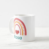 Rosa Vintage Boho Rainbow Koffiemok (Voorkant links)