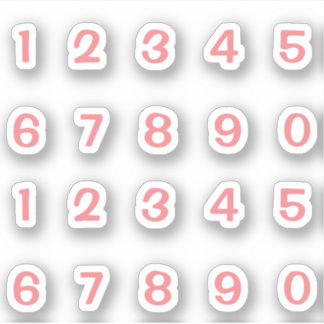 Rosa Zahlen Aufkleber Sticker