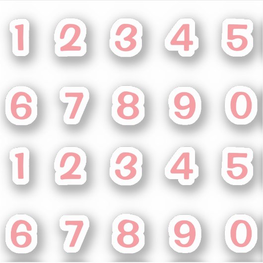 Rosa Zahlen Aufkleber Sticker (Voorkant)