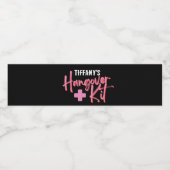 Rosa & Zwarte Noodhangoverkit  Waterfles Etiket (Enkel label)