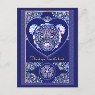 Rosace blauw of rood voor baby&child briefkaart
