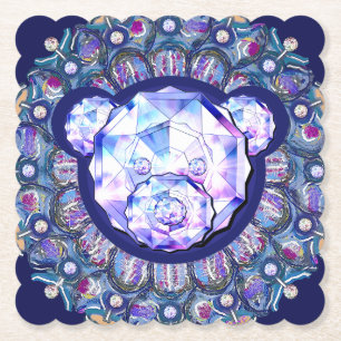 Rosace blauw of rood voor baby&child kartonnen onderzetters