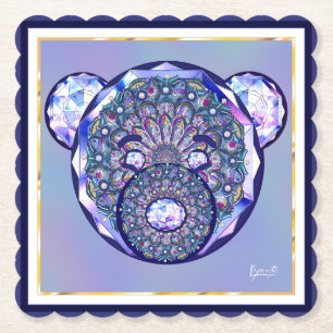 Rosace blauw of rood voor baby&child kartonnen onderzetters