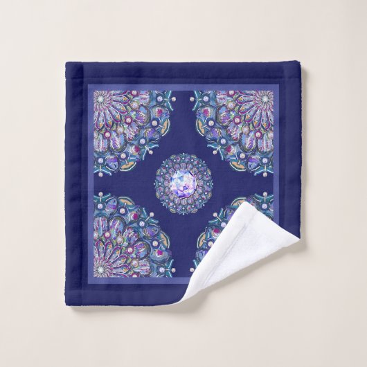 Rosace bleue (Gant de toilette)