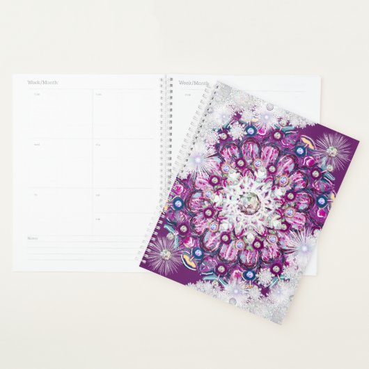 Rosace rouge cardinale et flocon de neige (Devant avec enveloppe)